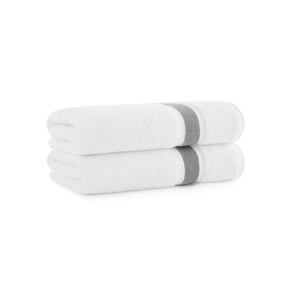 Aston & Arden Aegean Recycled Bath Towel 30x60 Dark Gray Striped (2/Pack) (P-BT-RT-3060-DG)