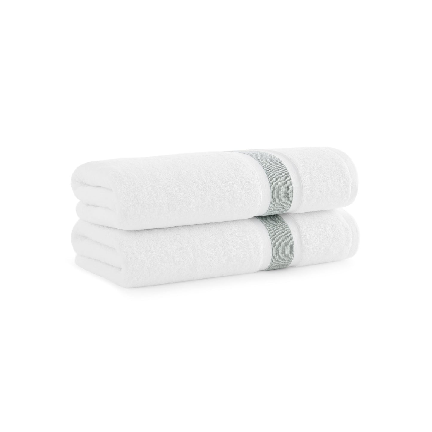Aston & Arden Aegean Recycled Bath Towel 30x60 Green Striped (2/Pack) (P-BT-RT-3060-DS)