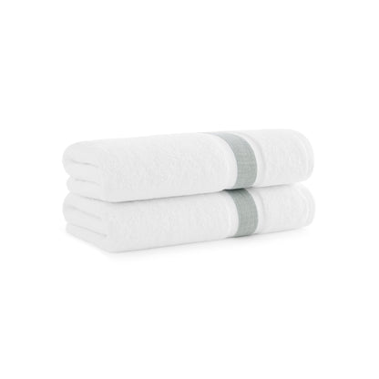 Aston & Arden Aegean Recycled Bath Towel 30x60 Green Striped (2/Pack) (P-BT-RT-3060-DS)