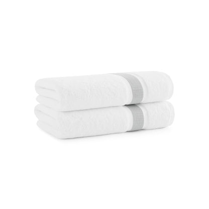 Aston & Arden Aegean Recycled Bath Towel 30x60 Light Grey Striped (2/Pack) (P-BT-RT-3060-LG)