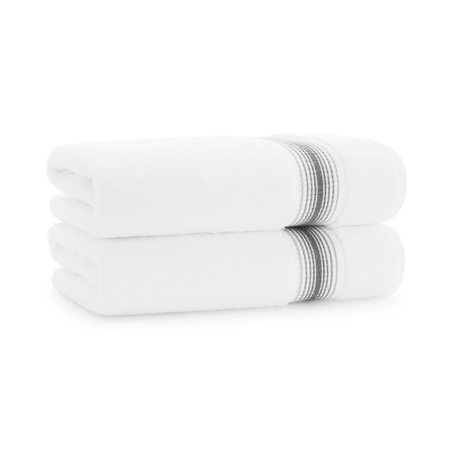 Aston & Arden Turkish Striped Bath Towel 30x60 Pewter (2/Pack) (PNP-BT-STT3060-18PTR)