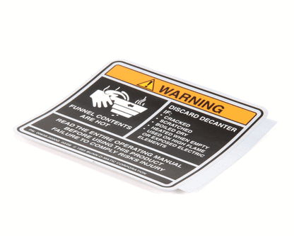 Bunn 00658.0000 Decal,Warning-Decanter/Funnel (BU00658-0000)