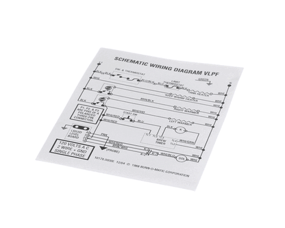 Bunn 10178.0000 Schematic, Elec 120V Vlpf (BU10178-0000)