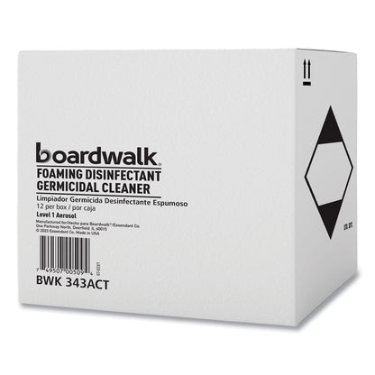Boardwalk® Foaming Disinfectant Germicidal Cleaner, Flowery Scent, 19 oz Aerosol Can, 12/Carton (BWK343ACT)