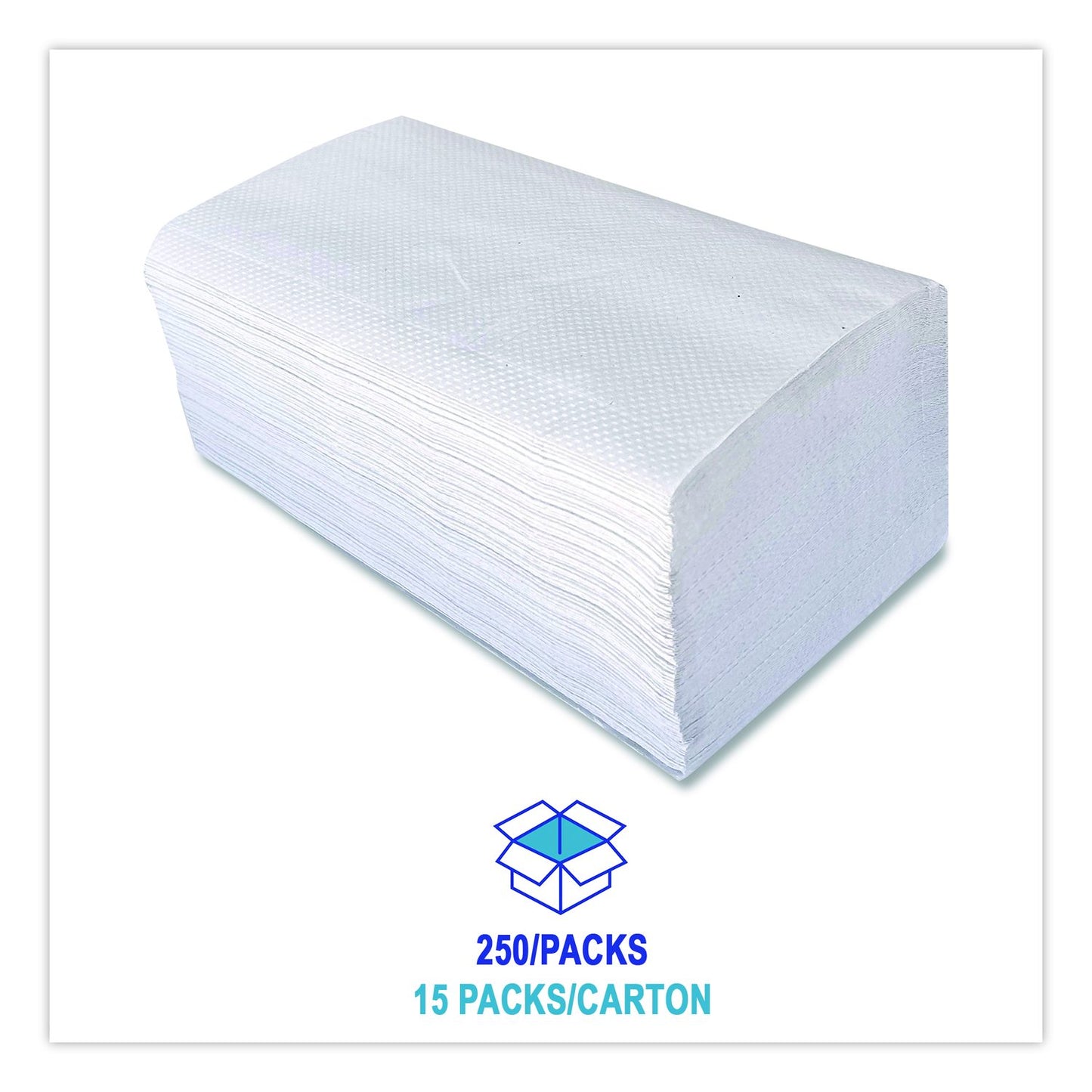 Boardwalk Green Single-Fold Towels, 1-Ply, 9.13 x 10.25, Natural White, 250/Pack, 16 Packs/Carton (BWK52GREEN)