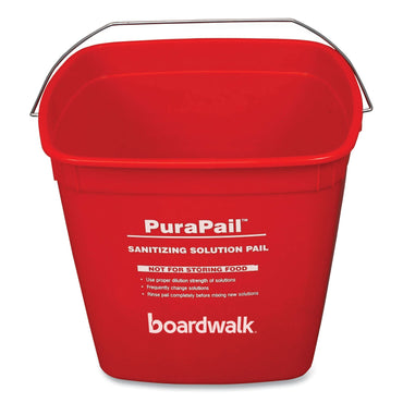 Boardwalk PuraPail, 6 qt, Polypropylene, Red/White (BWK6QTREDBKT)