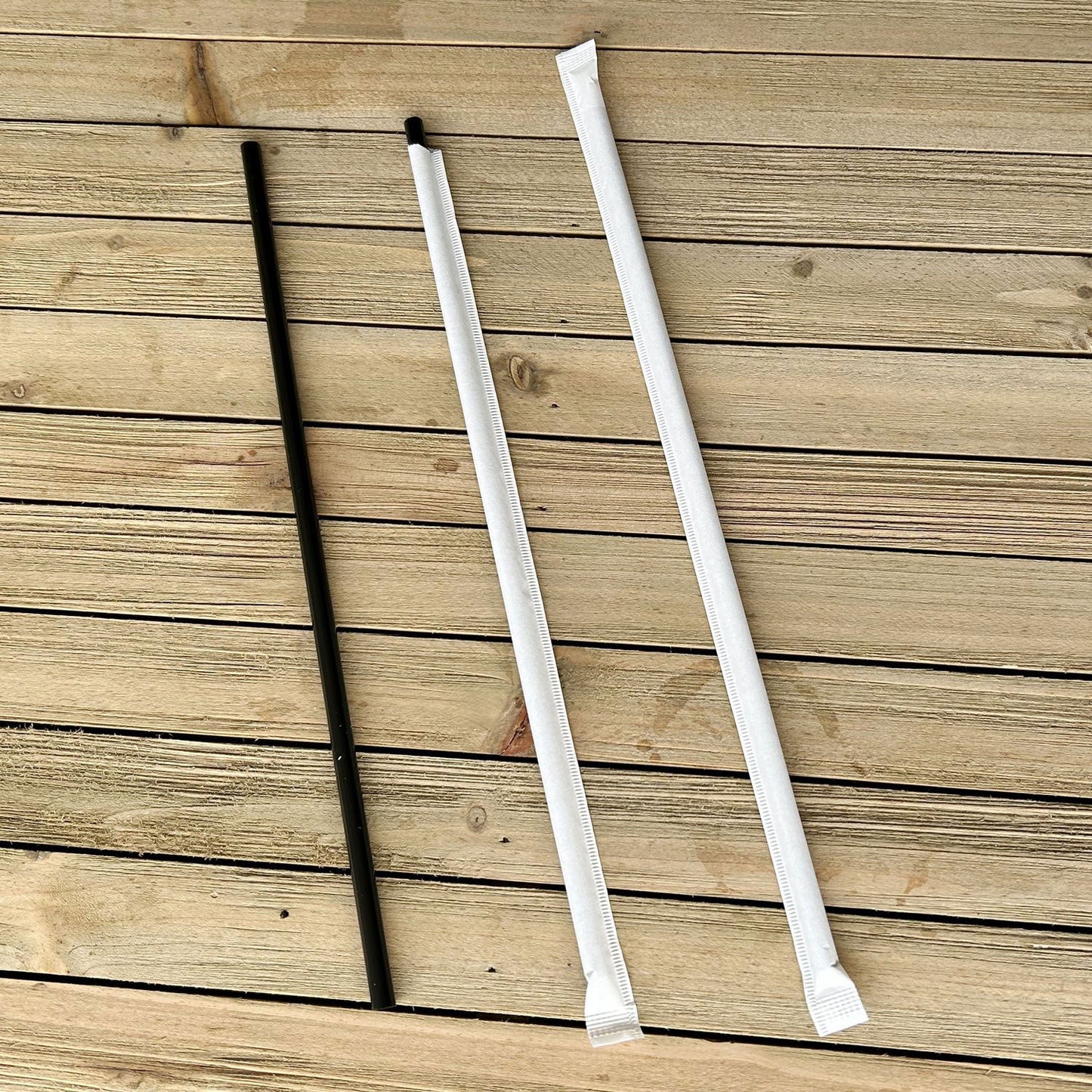 Boardwalk Wrapped Giant Straws, 10.25", Polypropylene, Black, 1,200/Carton (BWKGST1025BK)