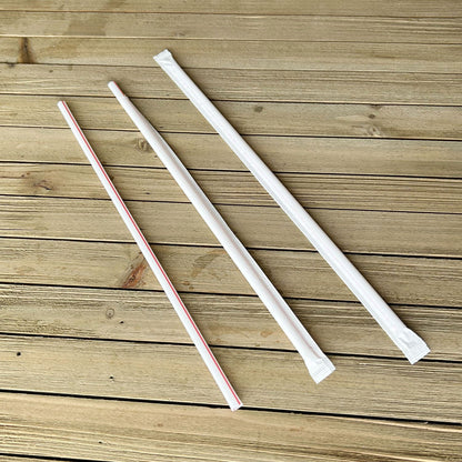 Boardwalk Wrapped Giant Straws, 10.25", Polypropylene, Red/White Striped, 1,200/Carton (BWKGST1025RW)