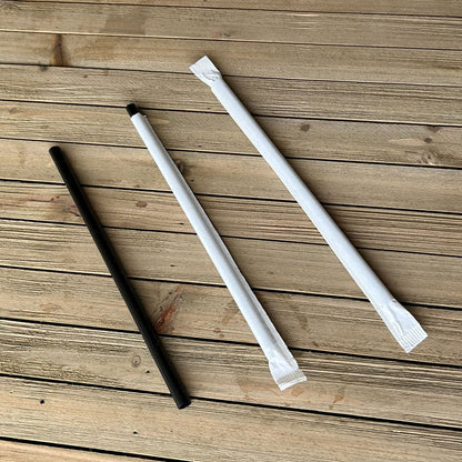 Boardwalk Giant Straws, 7.75", Polypropylene, Black, 1,500/Carton (BWKGSTUW775BK)