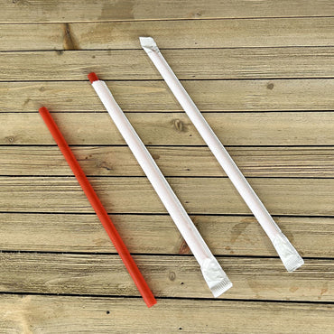 Boardwalk Wrapped Giant Straws, 7.75", Polypropylene, Red, 7,200/Carton (BWKGSTW775RD)