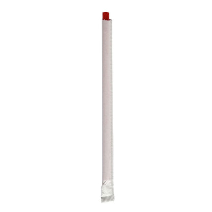 Boardwalk Wrapped Giant Straws, 7.75", Polypropylene, Red, 7,200/Carton (BWKGSTW775RD)