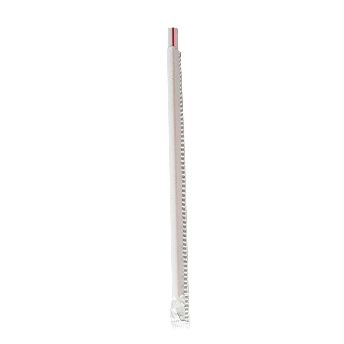 Boardwalk Wrapped Giant Straws, 7.75", Polypropylene, Red/White Striped, 7,200/Carton (BWKGSTW775RW)