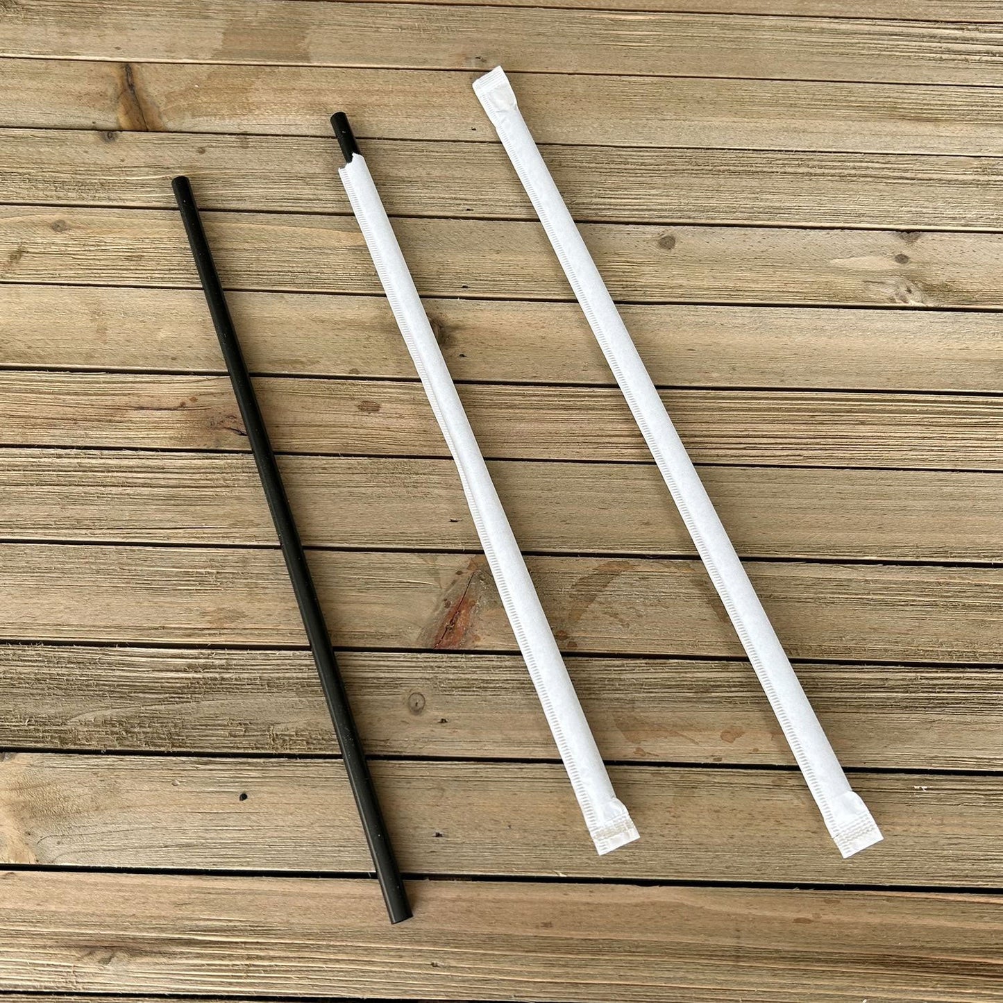 Boardwalk Wrapped Jumbo Straws, 10.25", Polypropylene, Black, 2,000/Carton (BWKJSTW1025BK)
