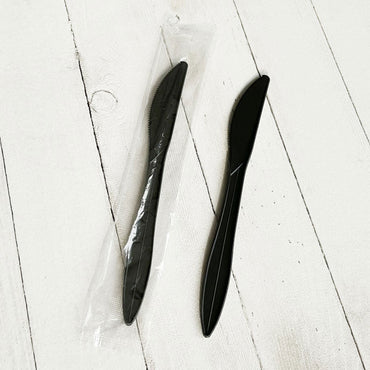 Boardwalk Mediumweight Wrapped Polypropylene Cutlery, Knife, Black, 1,000/Carton (BWKKNIFEBLPPIW)