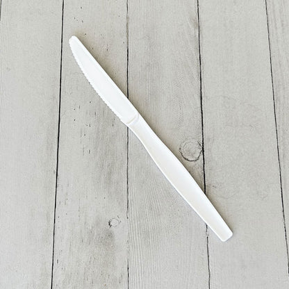 Boardwalk Heavyweight Wrapped Polystyrene Cutlery, Knife, White, 1,000/Carton (BWKKNIFEWHPSIW)