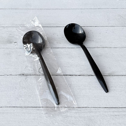 Boardwalk Heavyweight Polypropylene Cutlery, Soup Spoon, Black, 1,000/Carton (BWKSOUPBLHVY)