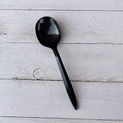 Boardwalk Mediumweight Polypropylene Cutlery, Soup Spoon, Black, 1,000/Carton (BWKSOUPBLMW)