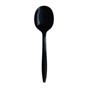 Boardwalk Mediumweight Wrapped Polypropylene Cutlery, Soup Spoon, Black, 1,000/Carton (BWKSOUPBLPPIW)