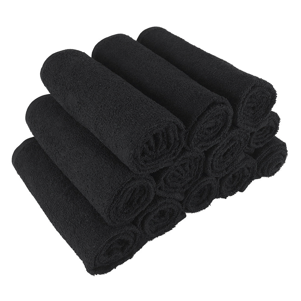 Hospeco® Cotton Salon Towel 16x28 Black, 144/Case (HOSBB-1628-3BLK-CS)