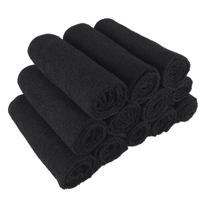 Hospeco® Cotton Salon Towel 16x28 Black, 12/Pack (HOSBB-1628-3BLK)