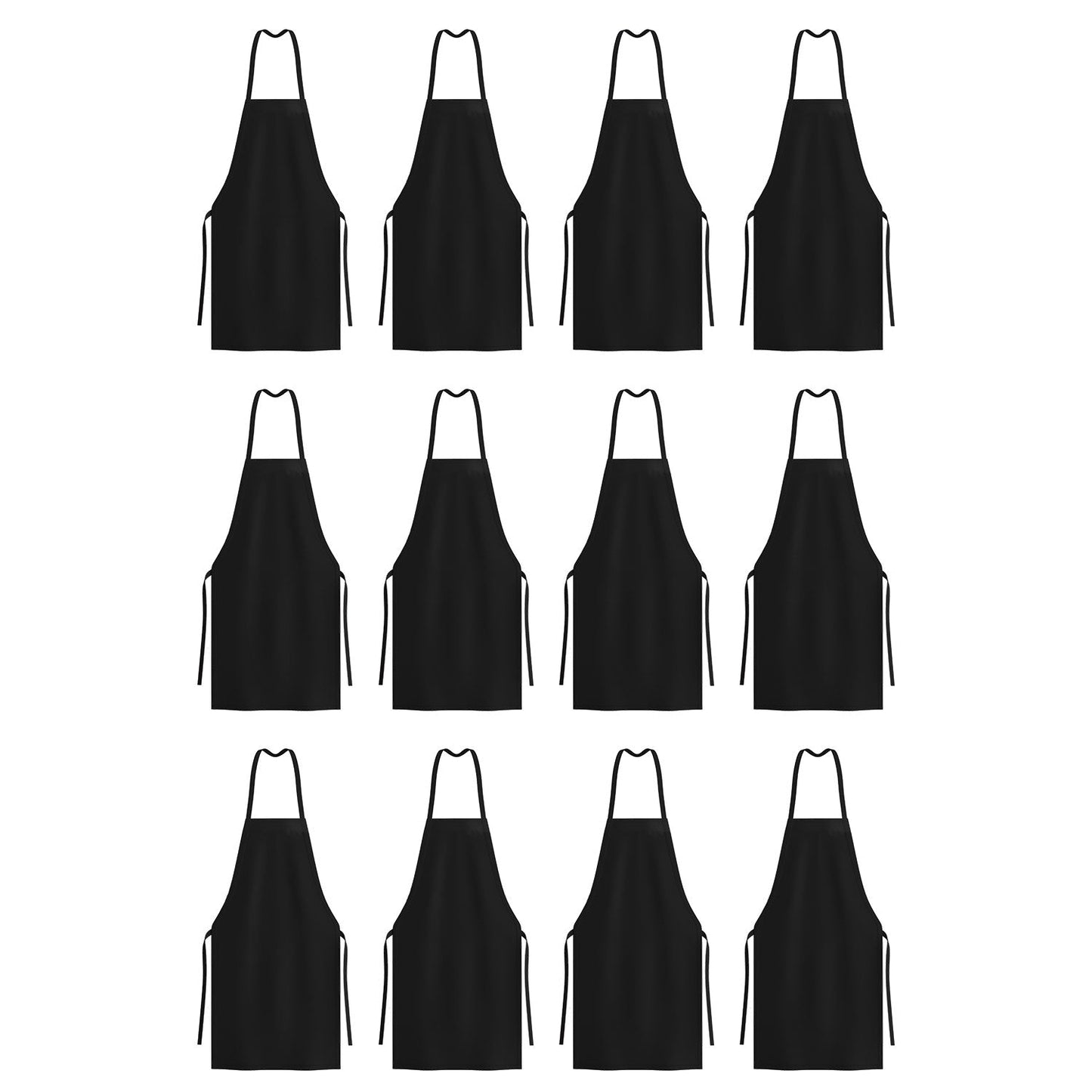 Hospeco® Mariposa Bib Apron 33x30 Black, 12/Pack (HOSAPRN-B-SPUN)