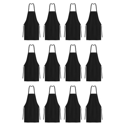 Hospeco® Mariposa Bib Apron 33x30 Black, 12/Pack (HOSAPRN-B-SPUN)