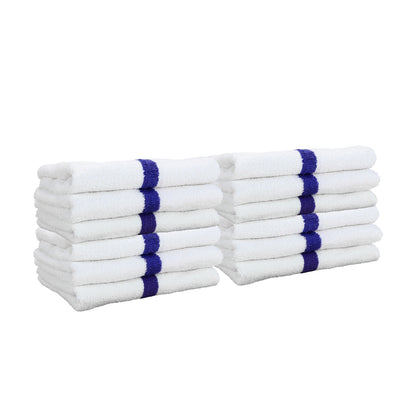 Hospeco® Power Gym Hand Towel 16x27 Blue Stripe, 120/Case (HOSPWR-1627-3BCS-CS)