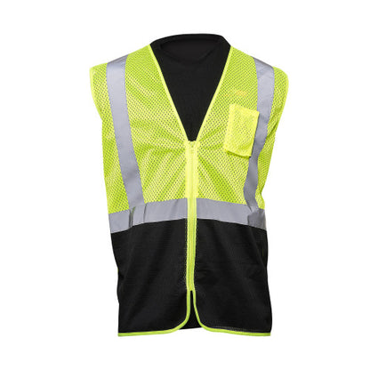 HiViz Gard™ Class 2 Safety Vest Hi-Vis Green Mesh w/Black Bottom, 2x (HOSC16002QGB-2X)