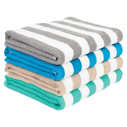 Arkwright Home California Cabana Beach Towel 30x70 Assorted (4/Pack) (PNP-CABANA-ASST)