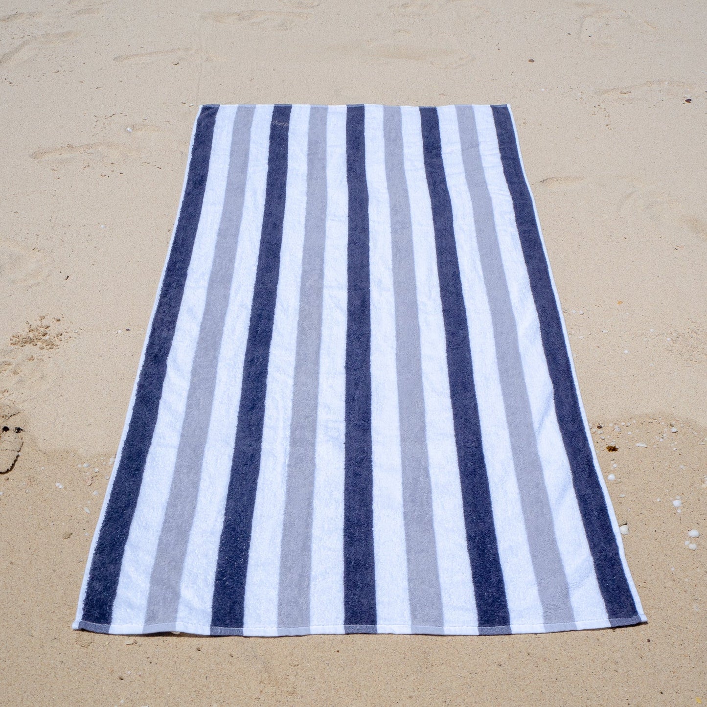 Hospeco® Cabo Cabana Beach Towel 30x70 Black/Grey, 4/Pack (CABOCABANA-BK/GY)