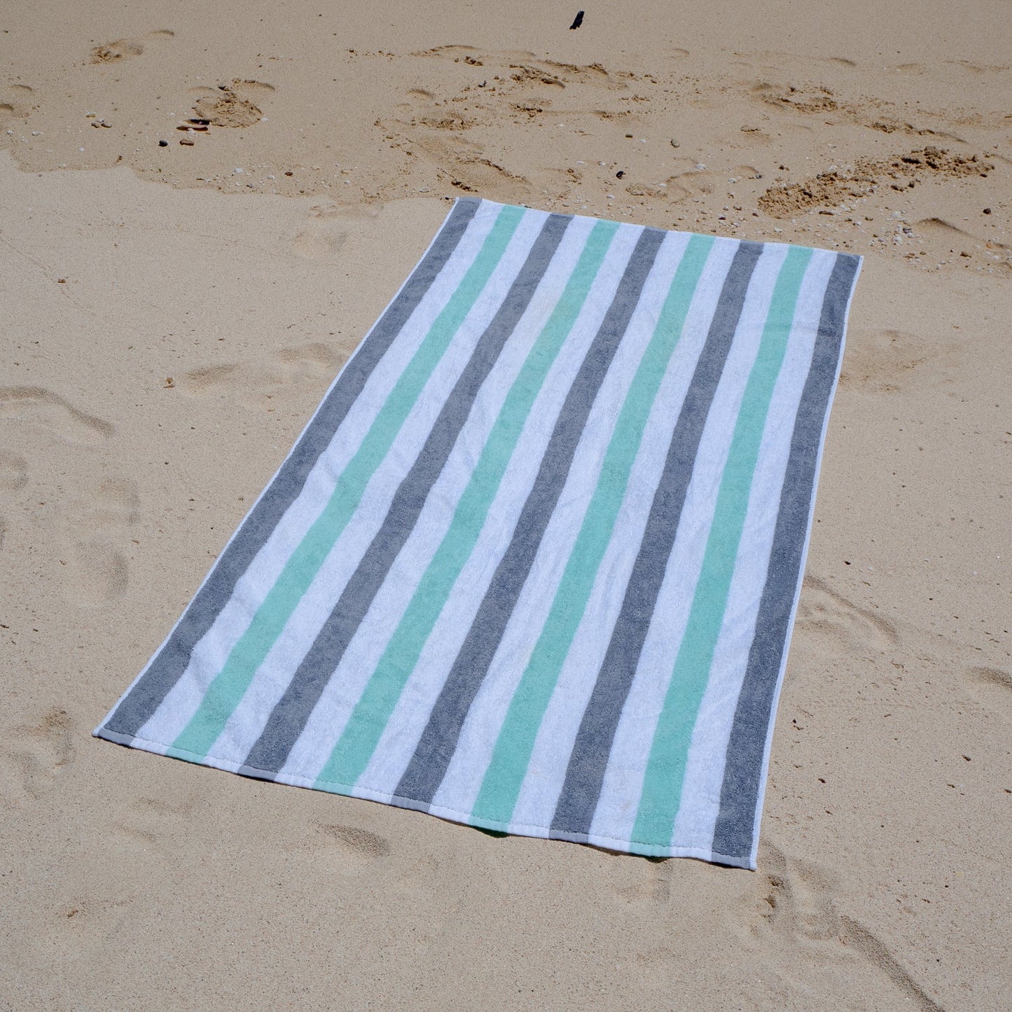 Hospeco® Cabo Cabana Beach Towel 30x70 Grey/Green, 4/Pack (CABOCABANA-GY/GR)