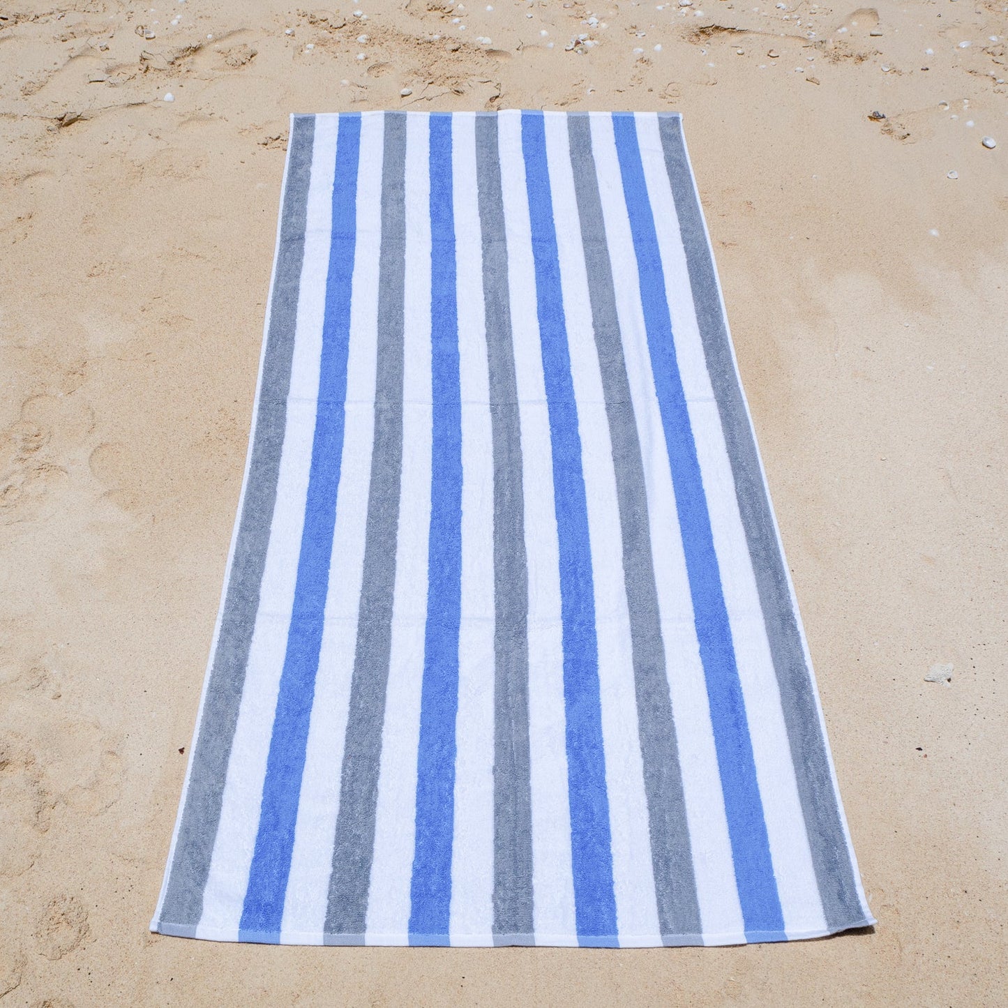Hospeco® Cabo Cabana Beach Towel 30x70 Grey/Navy, 24/Case (HOSCABOCABANA-GY-NV-CS)