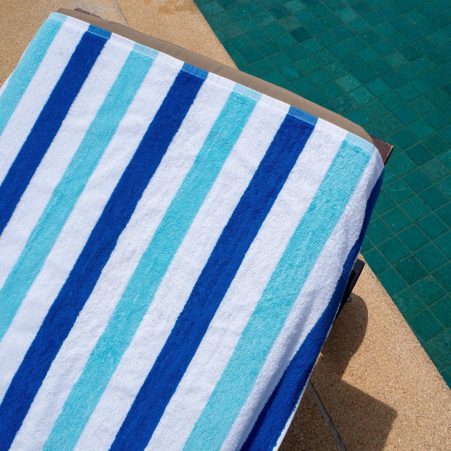 Hospeco® Cabo Cabana Beach Towel 30x70 Navy/Blue, 24/Case (HOSCABOCABANA-NV-BL-CS)