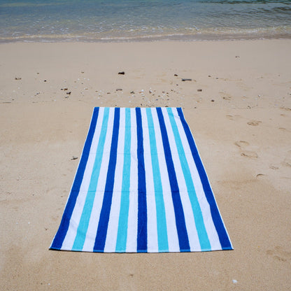 Hospeco® Cabo Cabana Beach Towel 30x70 Navy/Blue, 24/Case (HOSCABOCABANA-NV-BL-CS)