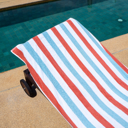Hospeco® Cabo Cabana Beach Towel 30x70 Orange/Blue, 4/Pack (CABOCABANA-OR/BL)