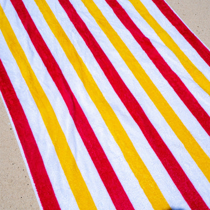 Hospeco® Cabo Cabana Beach Towel 30x70 Red/Yellow, 4/Pack (CABOCABANA-RD/YL)