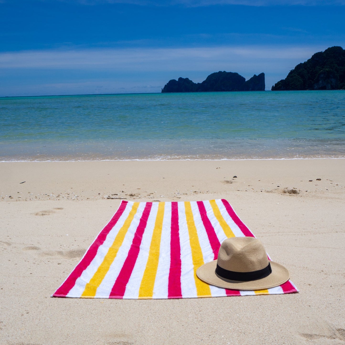 Hospeco® Cabo Cabana Beach Towel 30x70 Red/Yellow, 24/Case (HOSCABOCABANA-RD-YL-CS)