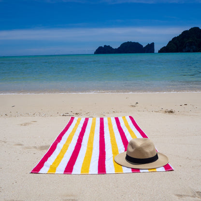 Hospeco® Cabo Cabana Beach Towel 30x70 Red/Yellow, 24/Case (HOSCABOCABANA-RD-YL-CS)