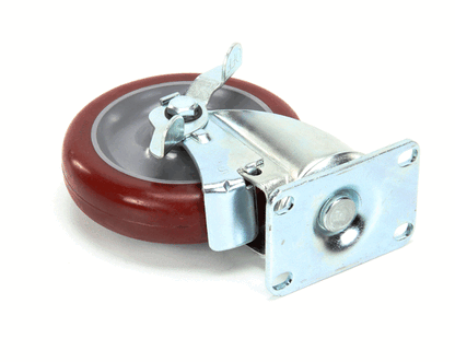 Carter-Hoffmann 18301-5222 5 Swivel Red Poly,Brake Delrin (CAR18301-5222)