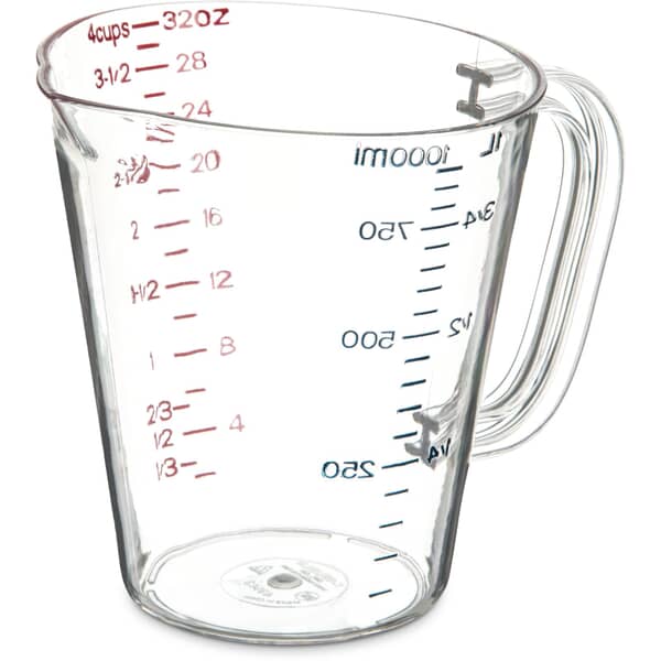 Carlisle 4314307 Quart Sz Pc Measuring Cup Clr (CARL4314307)