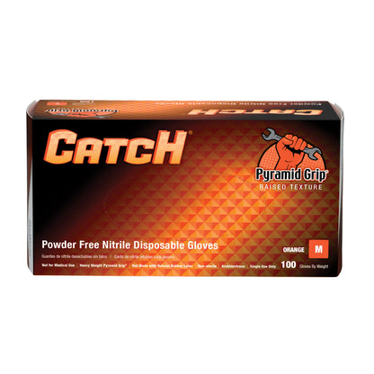 Safety Zone® Nitrile Powder Free 9 mil Textured Gloves, Orange, Med, Case of 1000 (SZNCAT455)