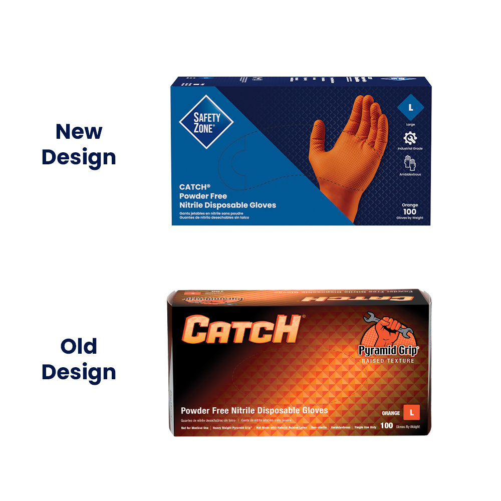 Safety Zone® Nitrile Powder Free 9 mil Textured Gloves, Orange, 2XL, Case of 1000 (SZNCAT459)