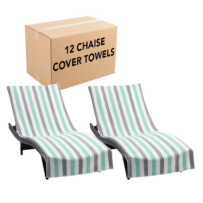 Hospeco® Cabo Cabana Chaise Cover 30x85 Grey/Green, Pack of 2 (CC-CABOCABANA-GY/GR)
