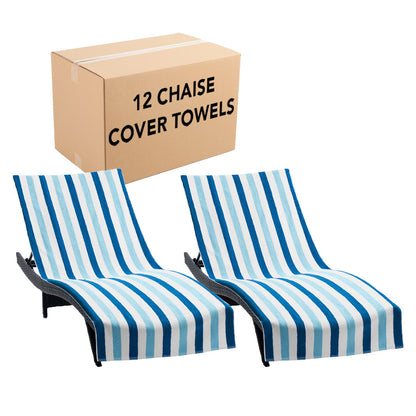 Hospeco® Cabo Cabana Chaise Cover 30x85 Navy/Blue, Pack of 2 (CC-CABOCABANA-NV/BL)