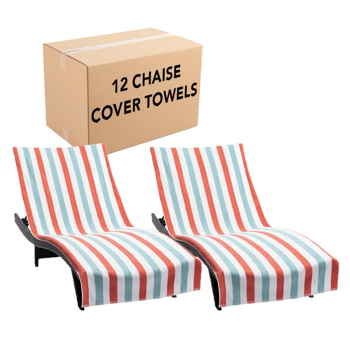 Hospeco® Cabo Cabana Chaise Cover 30x85 Red/Blue, Pack of 2 (CC-CABOCABANA-OR/BL)