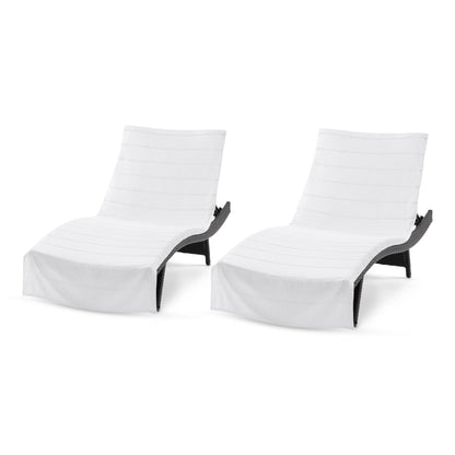 Arkwright Home Las Rayas Chaise Cover 30x85 White (2/Pack) (P-CC-HS3085WH-2)