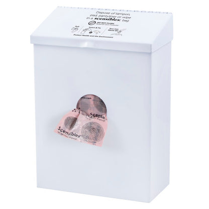 Hospeco® Scensibles® Combination Dispenser Receptacle, White Metal (HOSCDWM)
