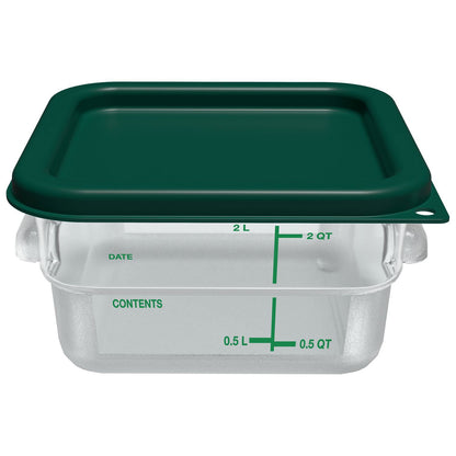 Carlisle Squares Polycarbonate Food Storage Container, 2 qt, 7.13 x 7.13 x 3.8, Clear, Plastic (CFS1195007)