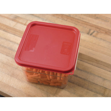 Carlisle Squares Food Storage Container Lid, 9 x 9 x 0.63, Red, Plastic (CFS1197105)