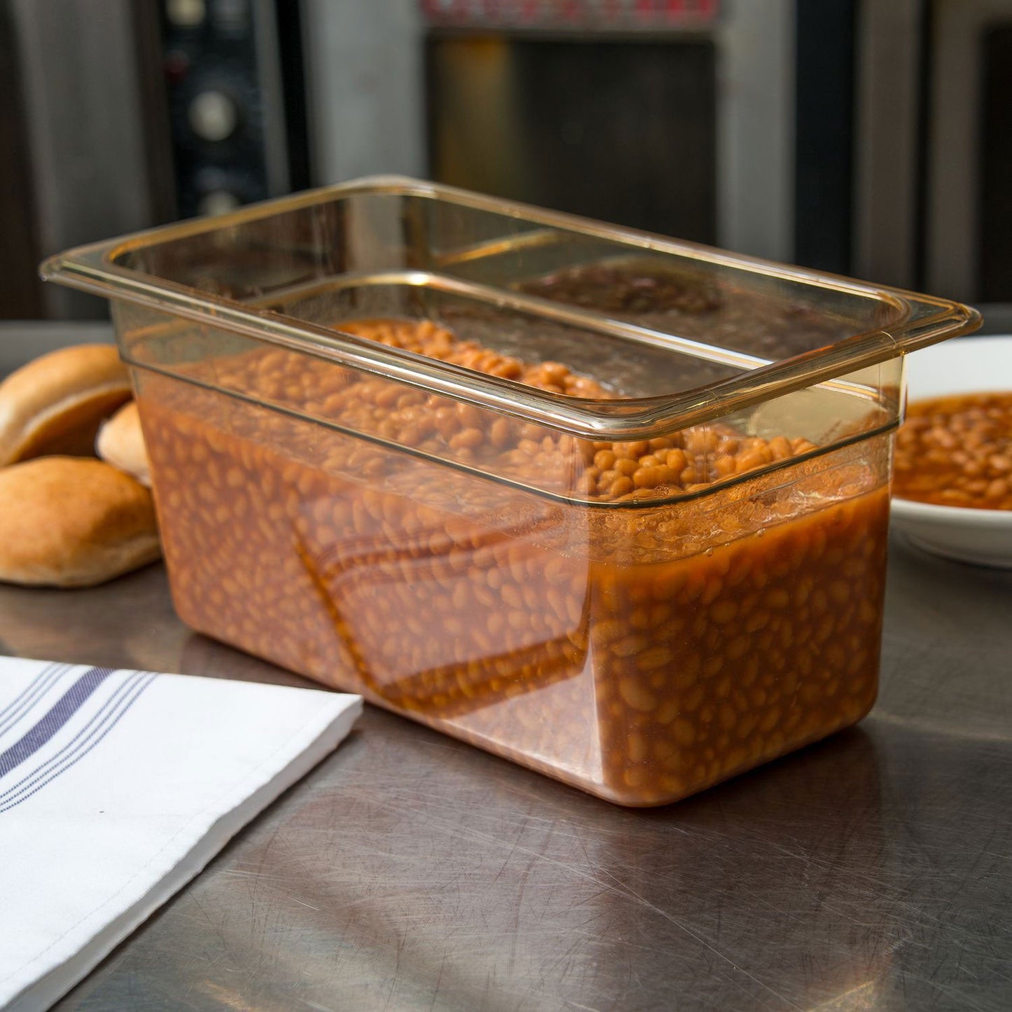 Carlisle StorPlus High Heat Food Pan, 5.7 qt, 12.75 x 12.75 x 6, Amber, Plastic (CFS3086213)